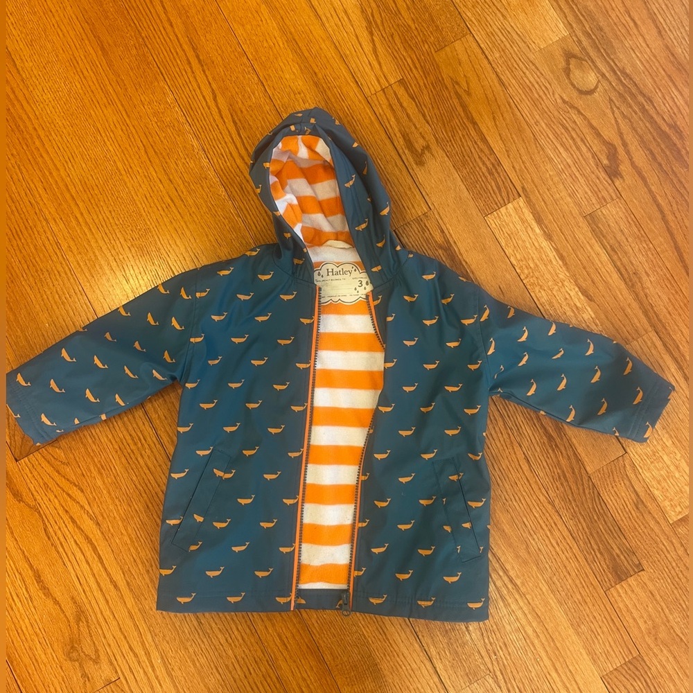 Hatley Whale Kids Zip Up Raincoat